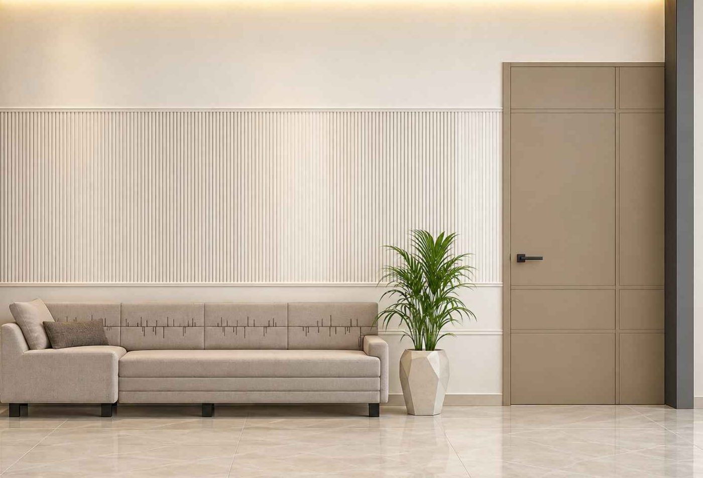 Living room, entrance side