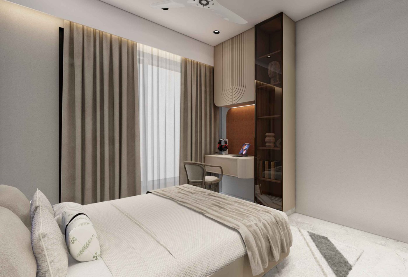 Children's bedroom, study side