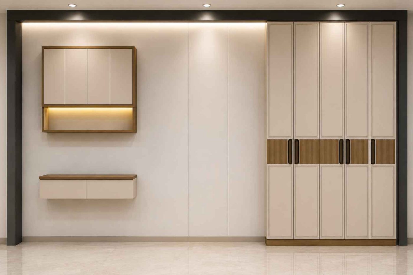 Bedroom two, storage wall